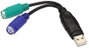 Nanocable Conversor 2 x PS/2 Hembra a USB Tipo A Macho, 15 cm, Negro